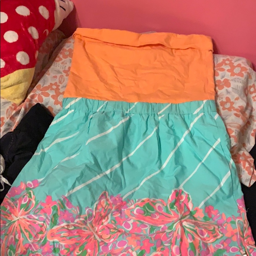 Lily strapless dress with pockets
